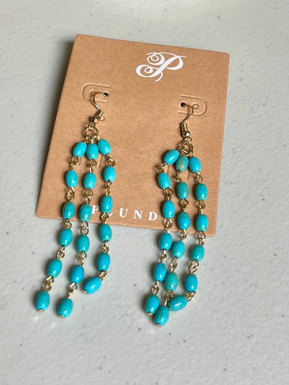 Plunder Turquoise Beaded Dangle Earrings